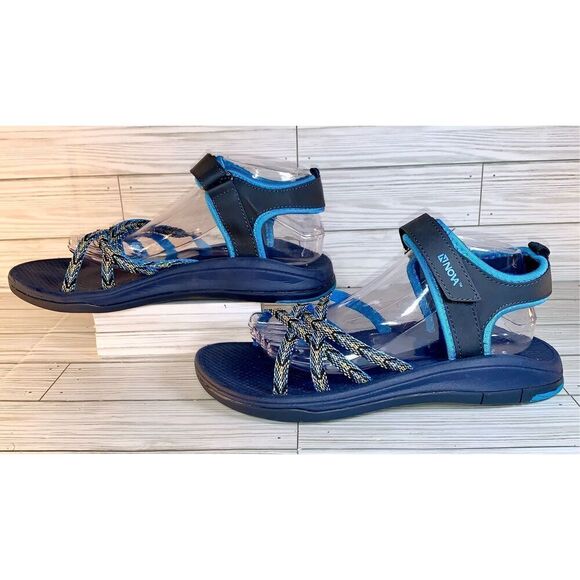 NWB Nova Utopia Blue w/ Yellow Outdoors Sport Sandals S:10 - Picture 2 of 8